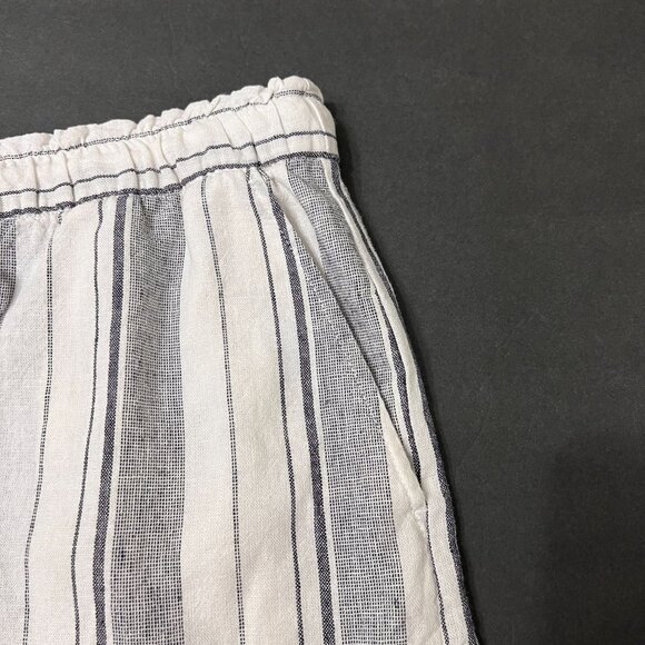 GAP 4" Pull On Striped Linen Blend Shorts With Pockets Drawstring Large - Picture 3 of 15